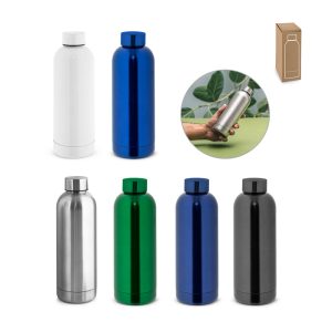Squeeze em aço inox (90% reciclado) com acabamento em mate metálico 550 mL